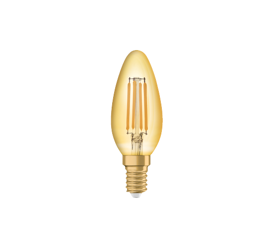 RL-C35 Kerzenlampe Ambiente Lux 4-35W 2400K gold E14 FIL-410lm nicht dimmbar Ø=35mm L=100mm F-Produktbild